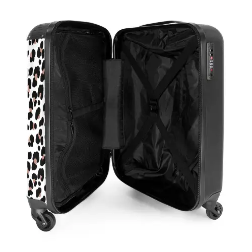 Zwarte vlekken met witte achtergrond NBS - Handbagage koffer - Volwassenen Unisex middel -binnenkant