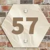 Beige - Marmer - Traditioneel Naambord Hexagon klein -sfeer2