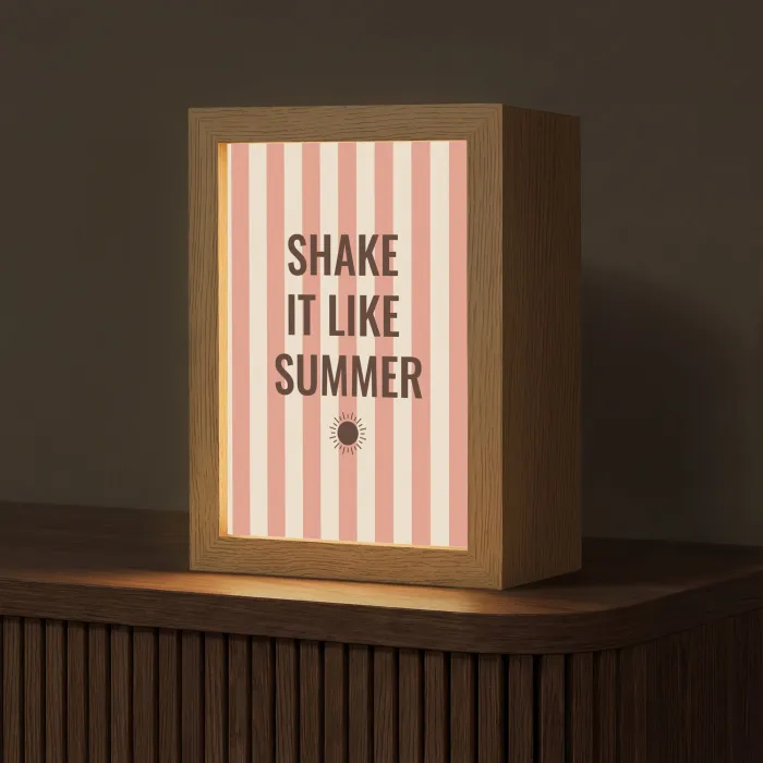 Zomer - Quote - Strepen Light Box met kabel (Tafellamp) klein -z3d_website