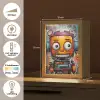 Robot - Graffiti - Oranje - Kleuren Light Box met kabel (Tafellamp) klein -USP_NL