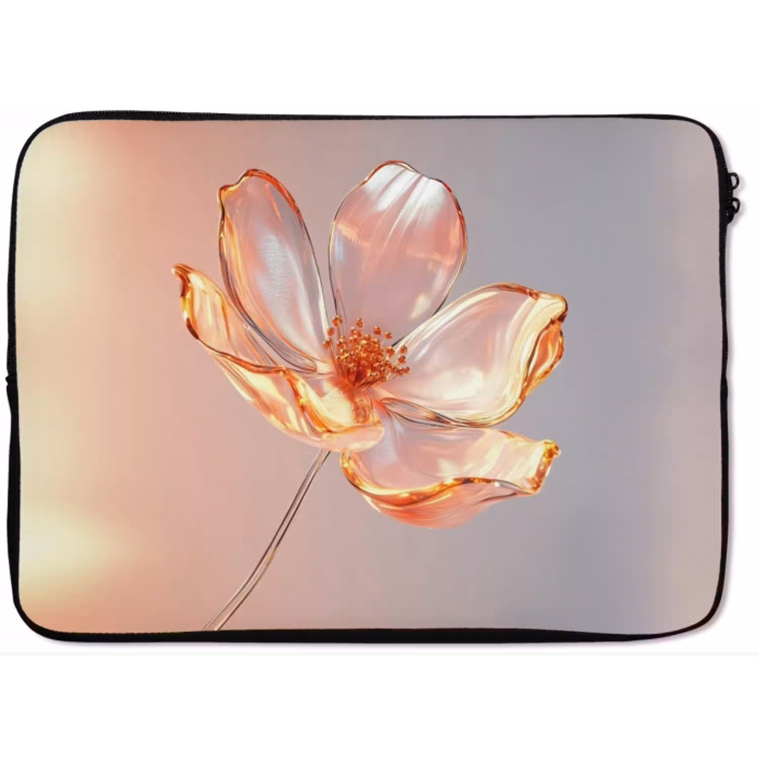 Glazen - Bloem - Roze laptophoes neopreen klein -zkaufland3dotto