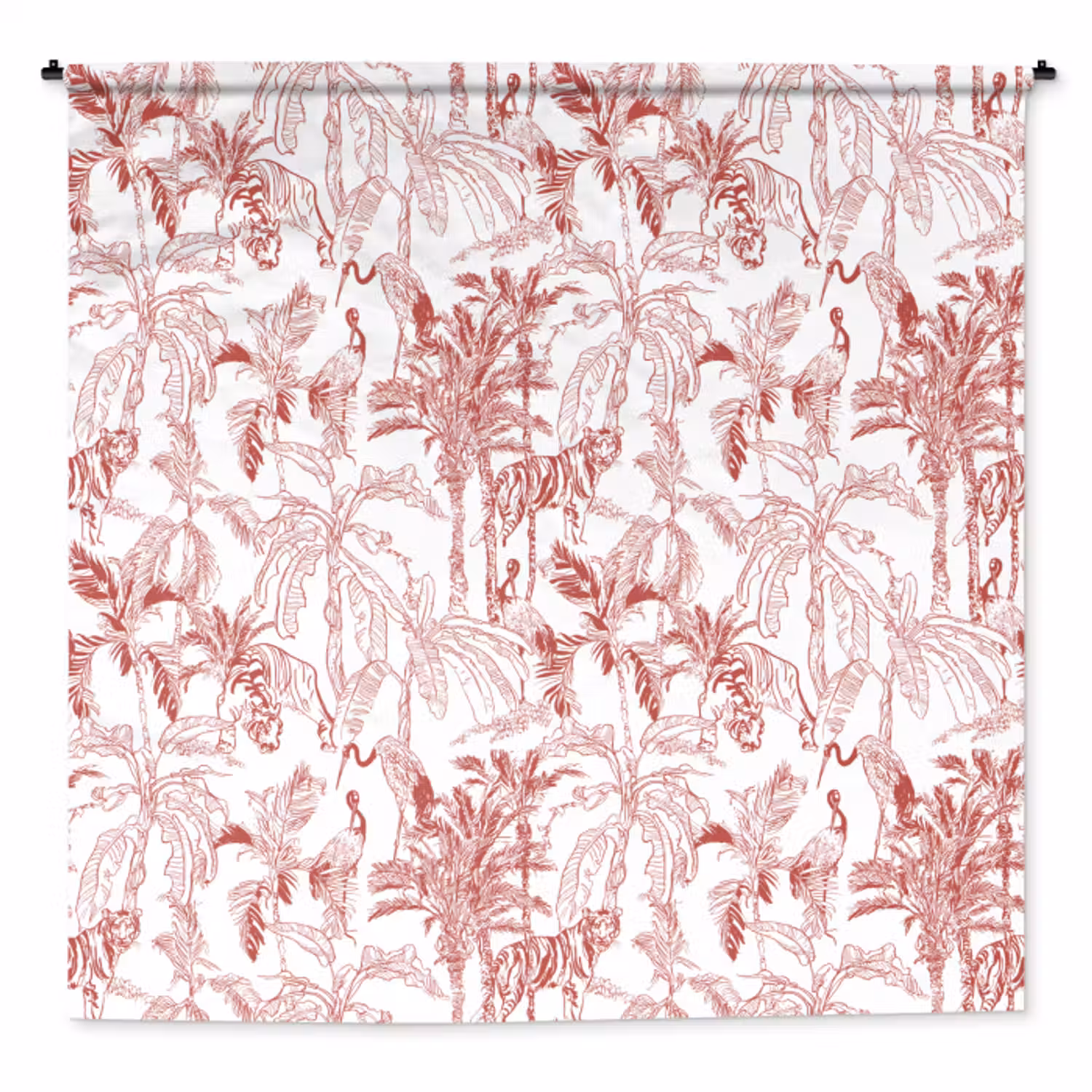 Wandkleed - Dieren - Abstract - Rood