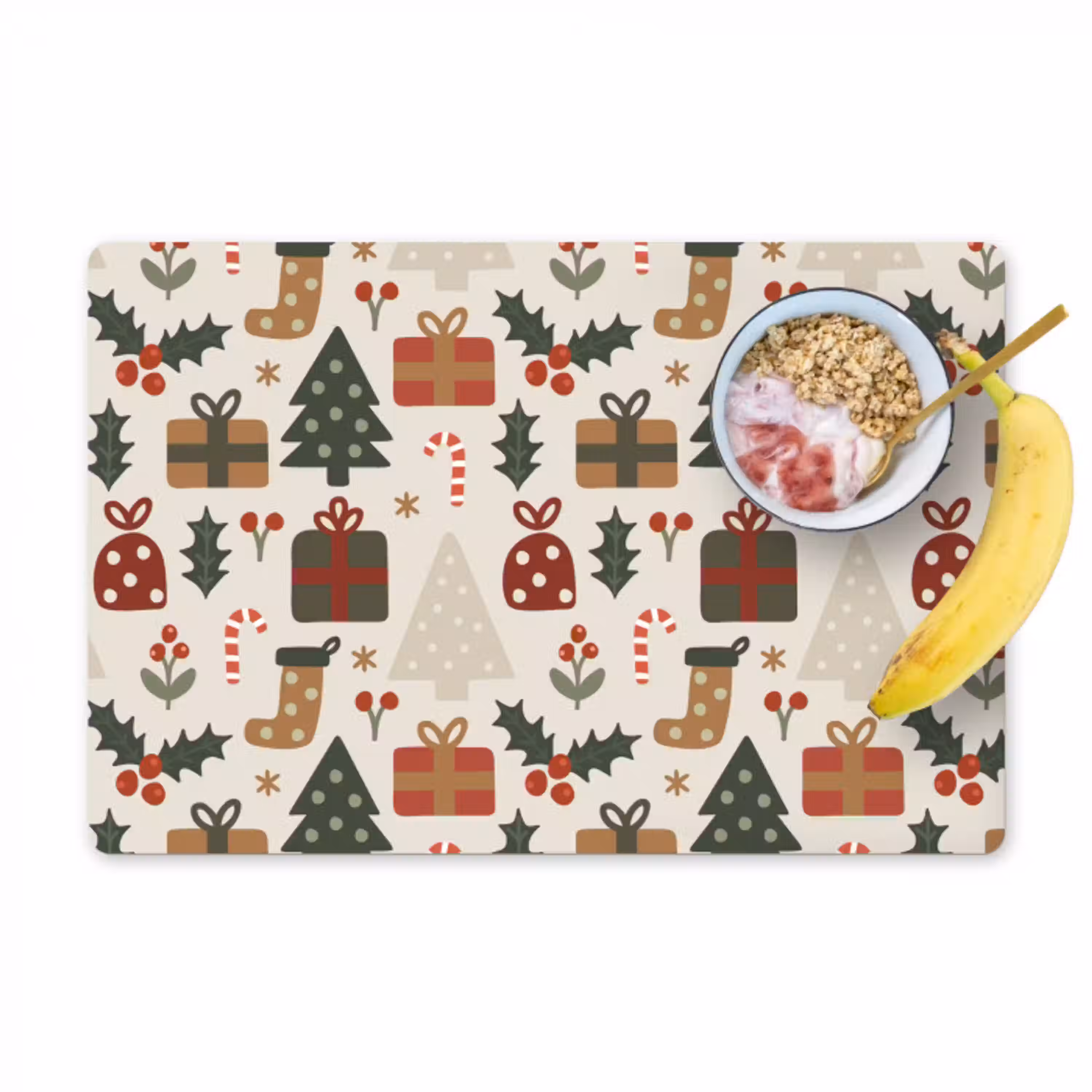 Illustratie - Kerstfiguren - Beige Placemat vinyl groot 368 -zzzproduct_Kitchenyeah-website