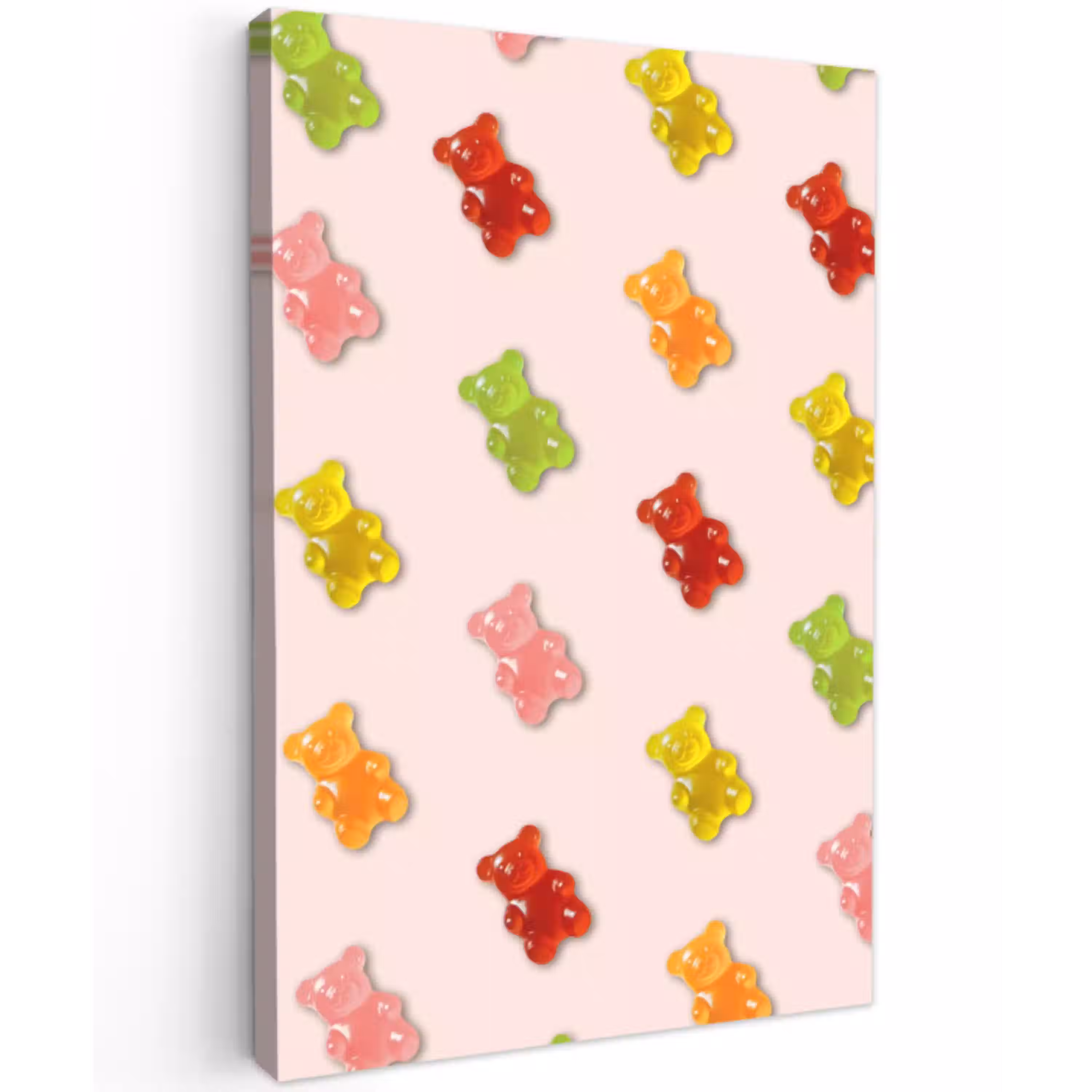 Kleur - Snoep - Roze Tuinposter op houten frame 2 cm dik middel -3d