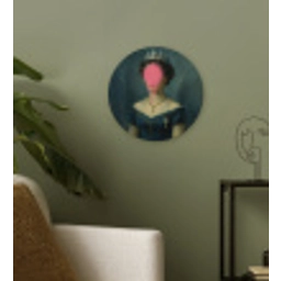 Kroon - Roze druipend verf - Portret Wandcirkel kunststof plaat 5mm dik klein -sfeer3