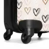 Hartjespatroon in diverse kleuren op beige NBS - Handbagage koffer - Volwassenen Unisex middel -wiel