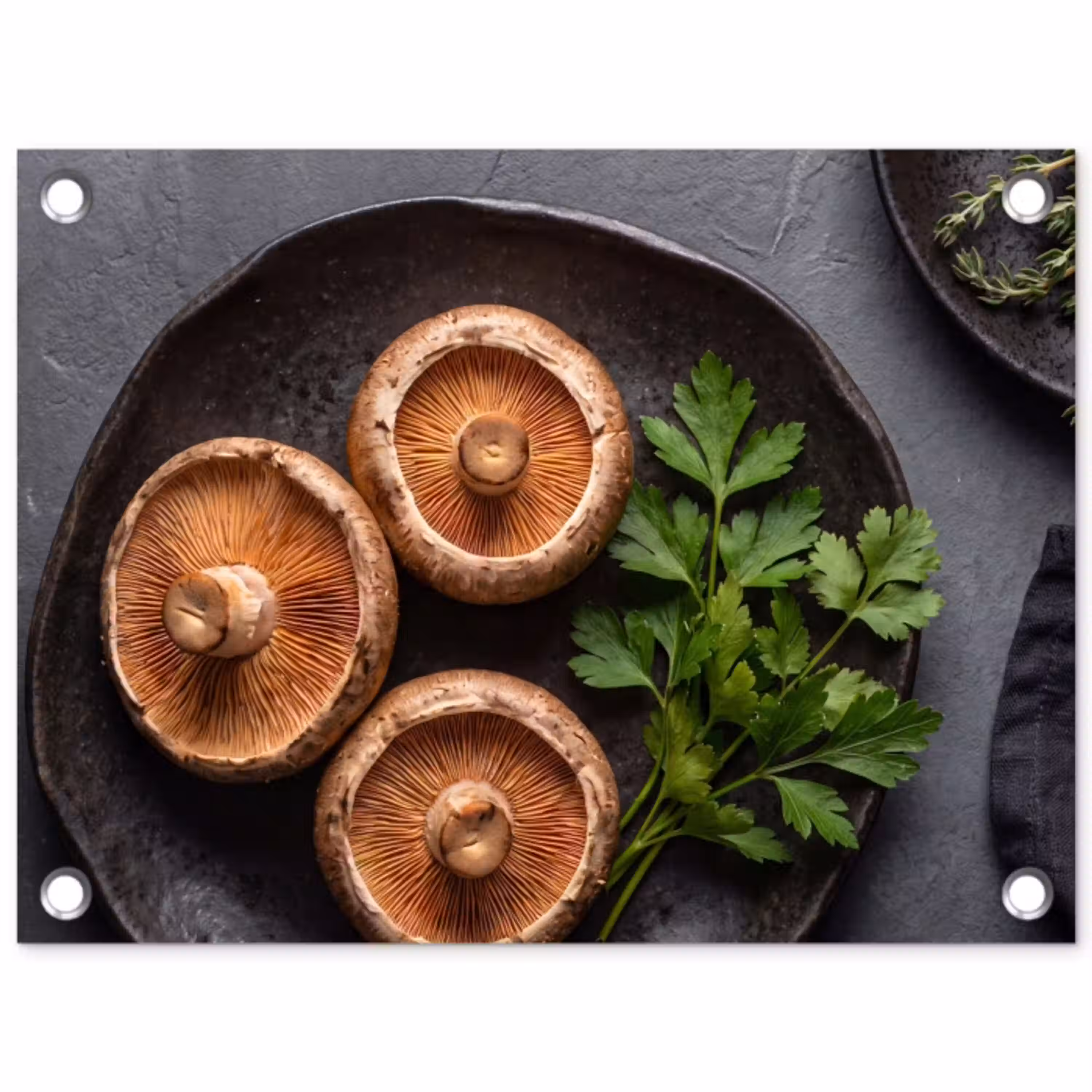 Paddestoelen - Kruiden - Eten tuinposter los doek klein -3d