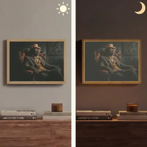 Kat - Pak - Oranje - Sigaar Light Box met batterij (Wandlamp) middel -sfeer3