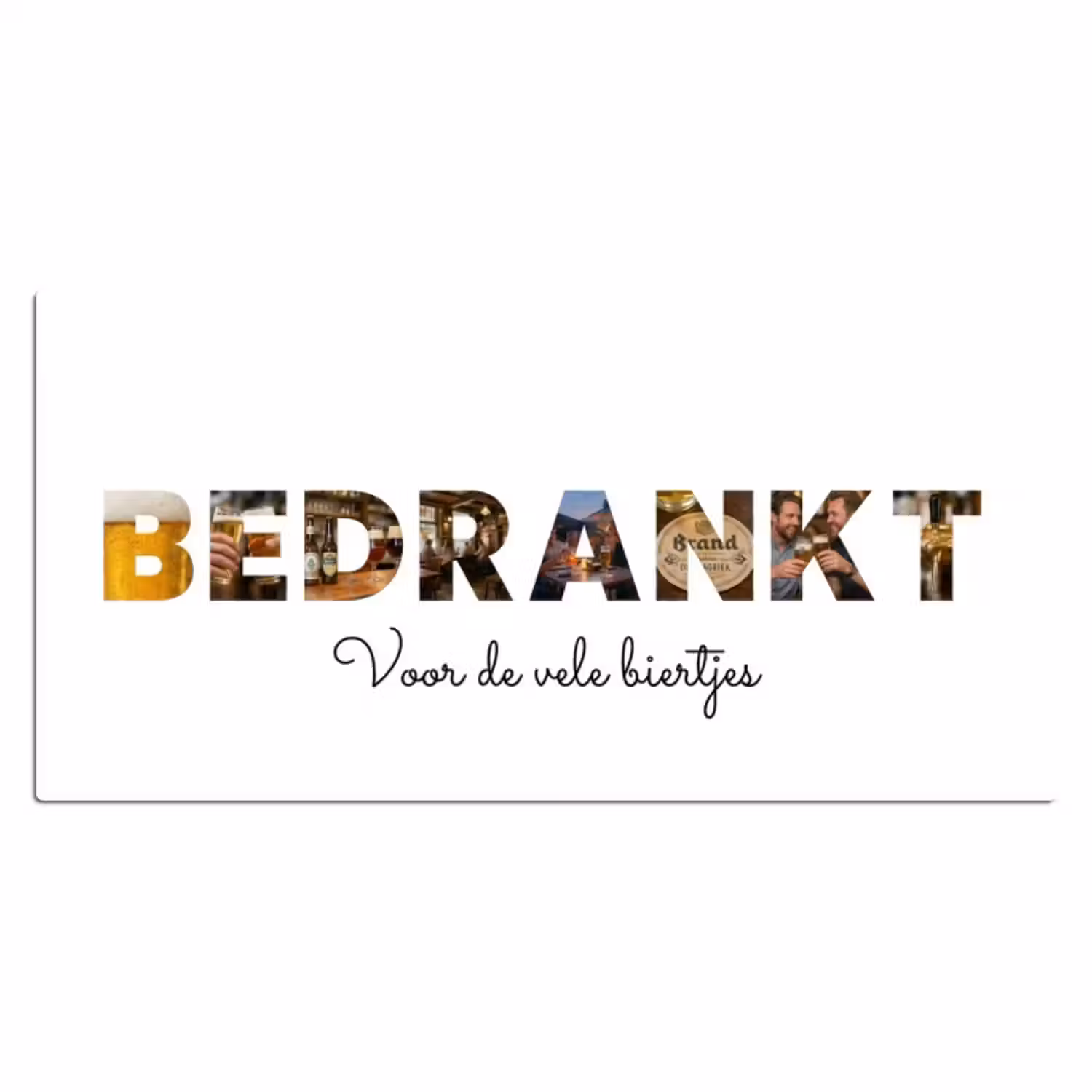 Gepersonaliseerde bureau onderlegger - Bedrankt - Lettercollage