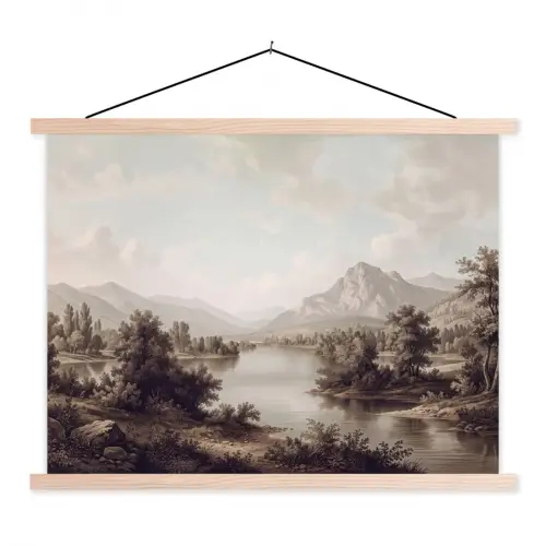 Klassiek - Landschap - Sereen textielposter latten blank klein -3d