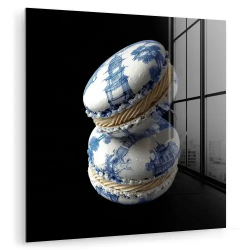 Eten - Macarons - Delfts blauw - Koekjes plexiglas 5mm klein -zzzproduct_nieuw