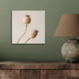 Papaverbollen - Droogbloemen - Minimalistisch - Beige - Rustig aluminium wit klein -sfeer2