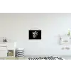 Schedel - Blauw - Bloemen - Bladeren textielposter latten blank klein -kinderkamer