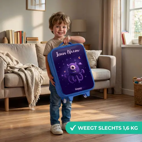 Kosmisch tentakelmonster Kinderkoffer - Blauw klein -sfeer2_NL