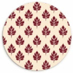 Botanisch - Patroon - Bordeaux Wandcirkel kunststof plaat 5mm dik klein 188 -3d
