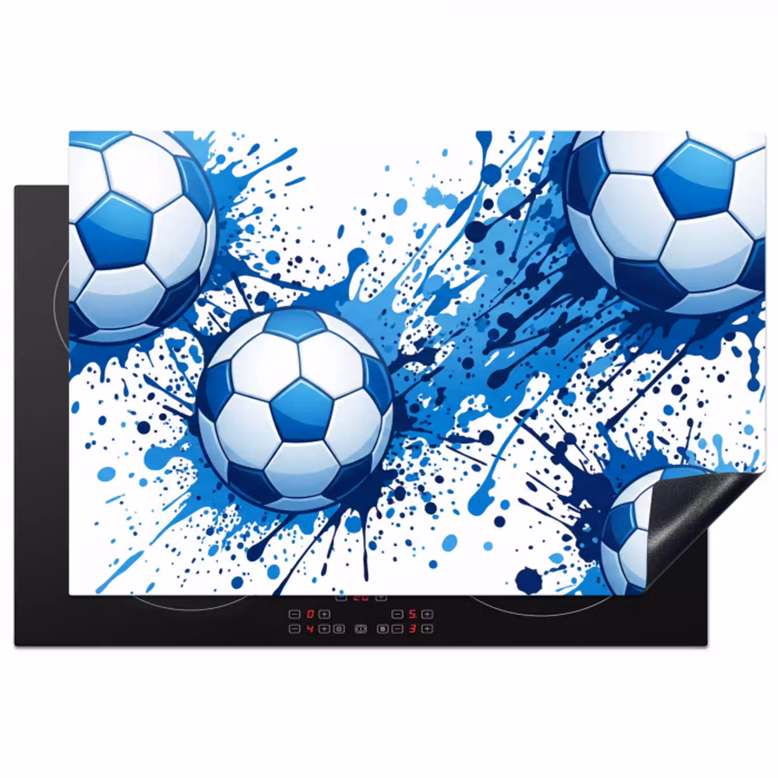 Voetballen - Verf - Sport - Blauw Inductie beschermer vinyl 3mm klein -3d