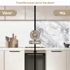 Wervelende - Grijsstructuur - Marmer - Wit keuken achterwand 2 middel 871 -voor-na2_NL