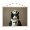 Kat - Kokskleding - Zwart - Wit textielposter latten blank klein -3d