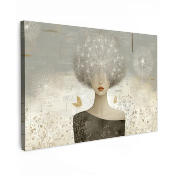Pluis - Vrouw - Beige canvas 2cm klein -z3d