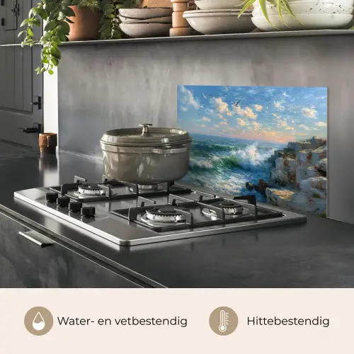 Zee - Golven - Rotsen - Meeuwen keuken achterwand spatscherm klein -usp_NL