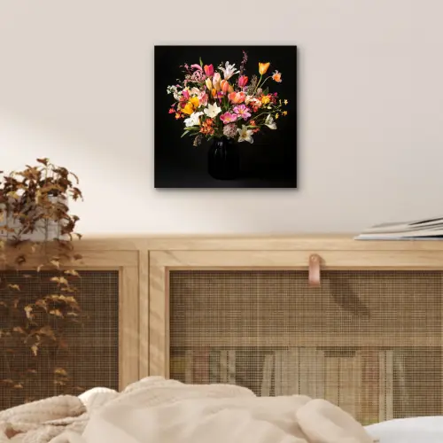 Vaas - Bloemen - Tulpen aluminium wit klein -sfeer3