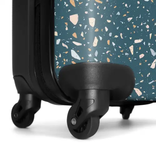 Terrazzo patroon groen met pastel NBS - Handbagage koffer - Volwassenen Unisex middel -wiel