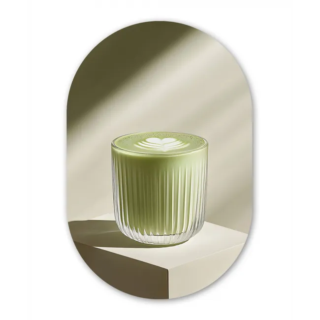 Muurovaal glas - Matcha - Glas - Groen - Minimalistisch