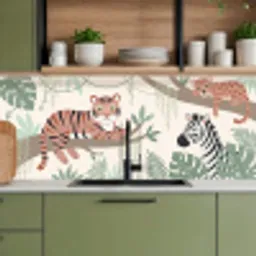 Jungle - Rustiek - Pastel keuken achterwand 2 middel -sfeer3