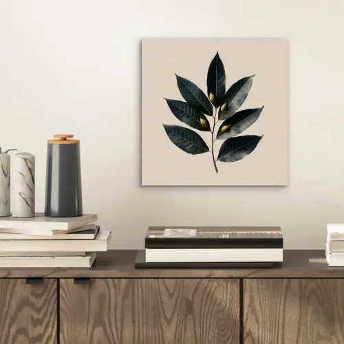 Laurierbladeren - Bloemknoppen - subtiel aluminium wit klein -sfeer1