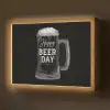 Bierpul - Witte krijtletters - Happy beer day Light Box met batterij (Wandlamp) middel -z3d_website