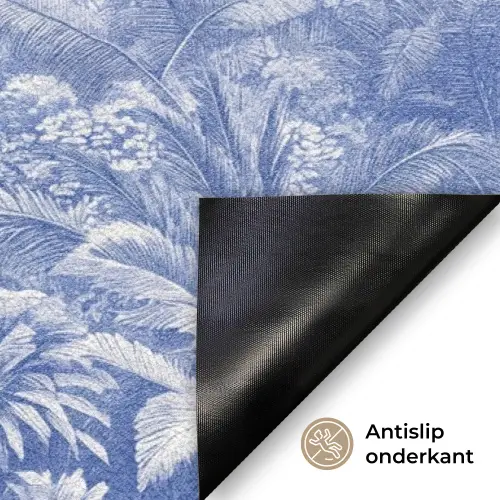 Tropisch - Jungle - Blauw Deurmat klein -antislip_NL
