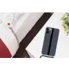 Blauw - Zwart - Streep - Minimalistisch Hoesje iPhone 12 Pro met koord klein -kamer