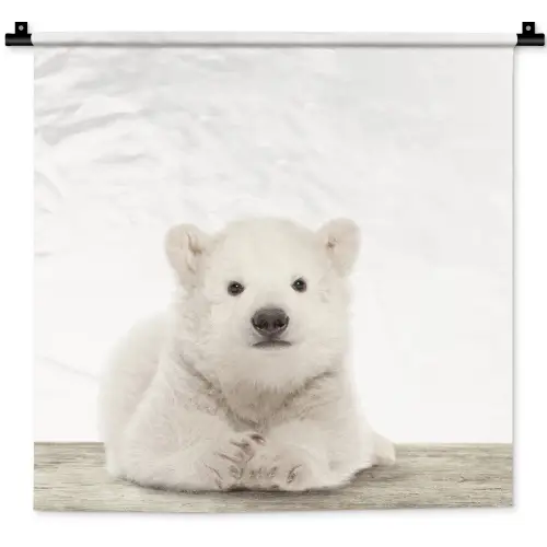 IJsbeer - Dieren - Kinderen - Wit - Jongens - Meisjes Wandkleed katoen klein -zz3d