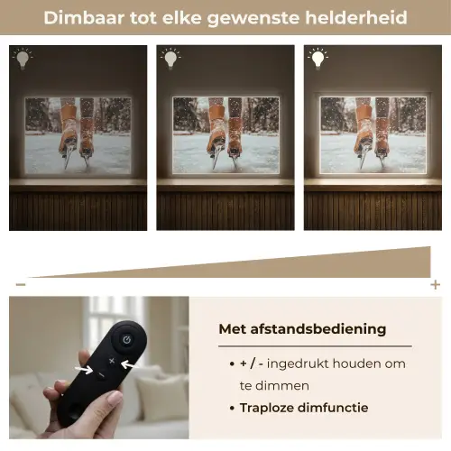 Schaatsen - IJs - Winter - Sneeuw Light Box met batterij (Wandlamp) middel -USP_dimbaarNL