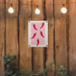 Pepers - Rood - Illustratie tuinposter los doek klein -sfeer1