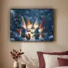Winter - Gnooms - Eekhoorns - Meerkleurig Textielframe zwart klein -sfeer1
