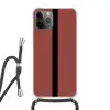 Rood - Zwart - Streep - Minimalistisch Hoesje iPhone 12 Pro met koord klein -3d