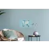 Wereldkaart - Zeeleven - Blauw Muursticker klein -plant