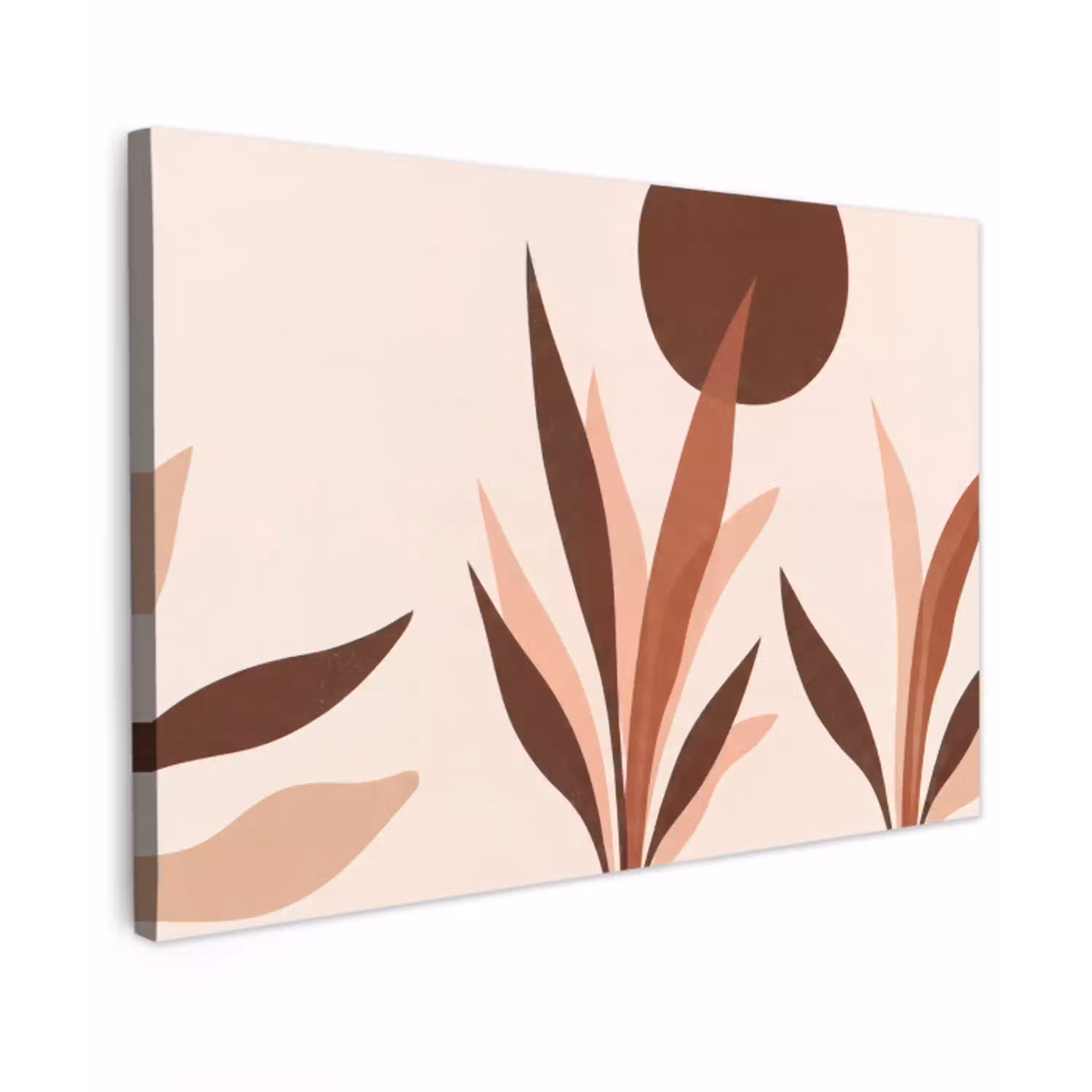 Planten - Abstract - Natuur - Bruin canvas 2cm klein -z3d