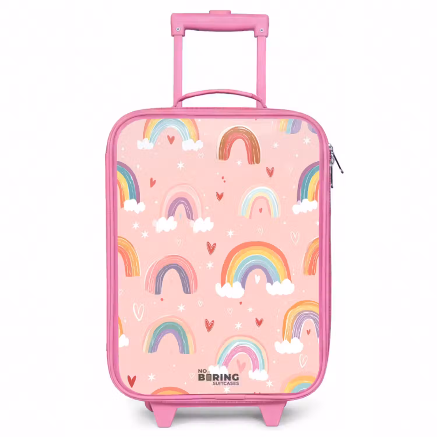 Kinderkoffer - Roze - Regenbogen op een roze achtergrond