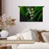 Bloemen - Wit - Bladeren - Lelietjes Wandkleed katoen klein -sfeer1