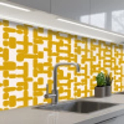 Geel - Beige - Patroon keuken achterwand 2 middel 871 -3d_schuin