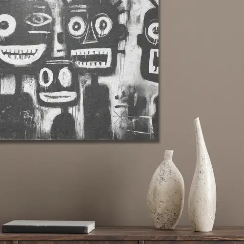 Schilderij - Figuren - Zwart - Abstract PET vilt klein -sfeer6_closeup