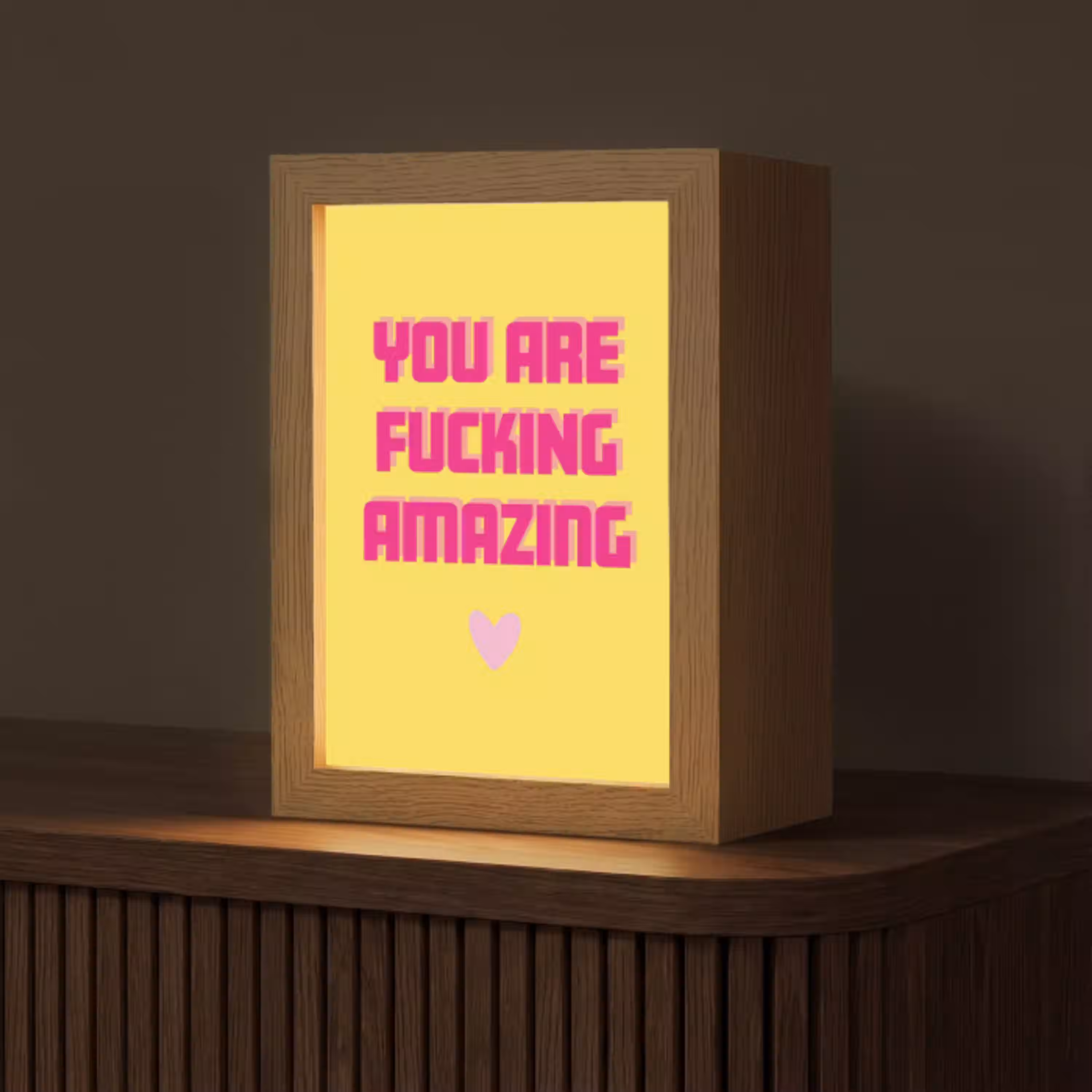 Geel - Valentijn - Tekst Light Box met kabel (Tafellamp) klein -z3d_website