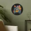 Kat - Graffiti - Kleurrijk - Wafel - Eten Akoestische PET Vilt - Rond klein -sfeer2