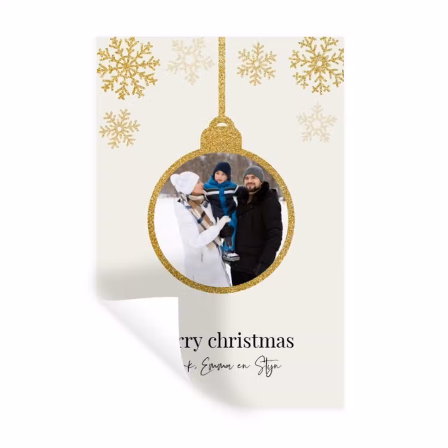 Gepersonaliseerde muursticker - Kerstbal - Merry Christmas - Kerst