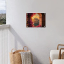 Colosseum - Rome - Roze Bloemen tuinposter los doek klein -sfeer8