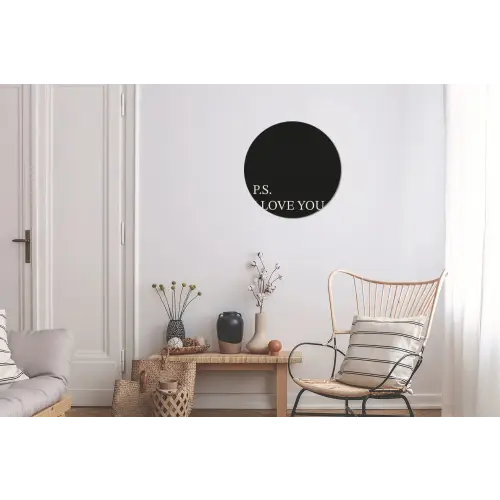Zwart - Minimalistisch - Valentijn Wandcirkel aluminium klein -woonkamer