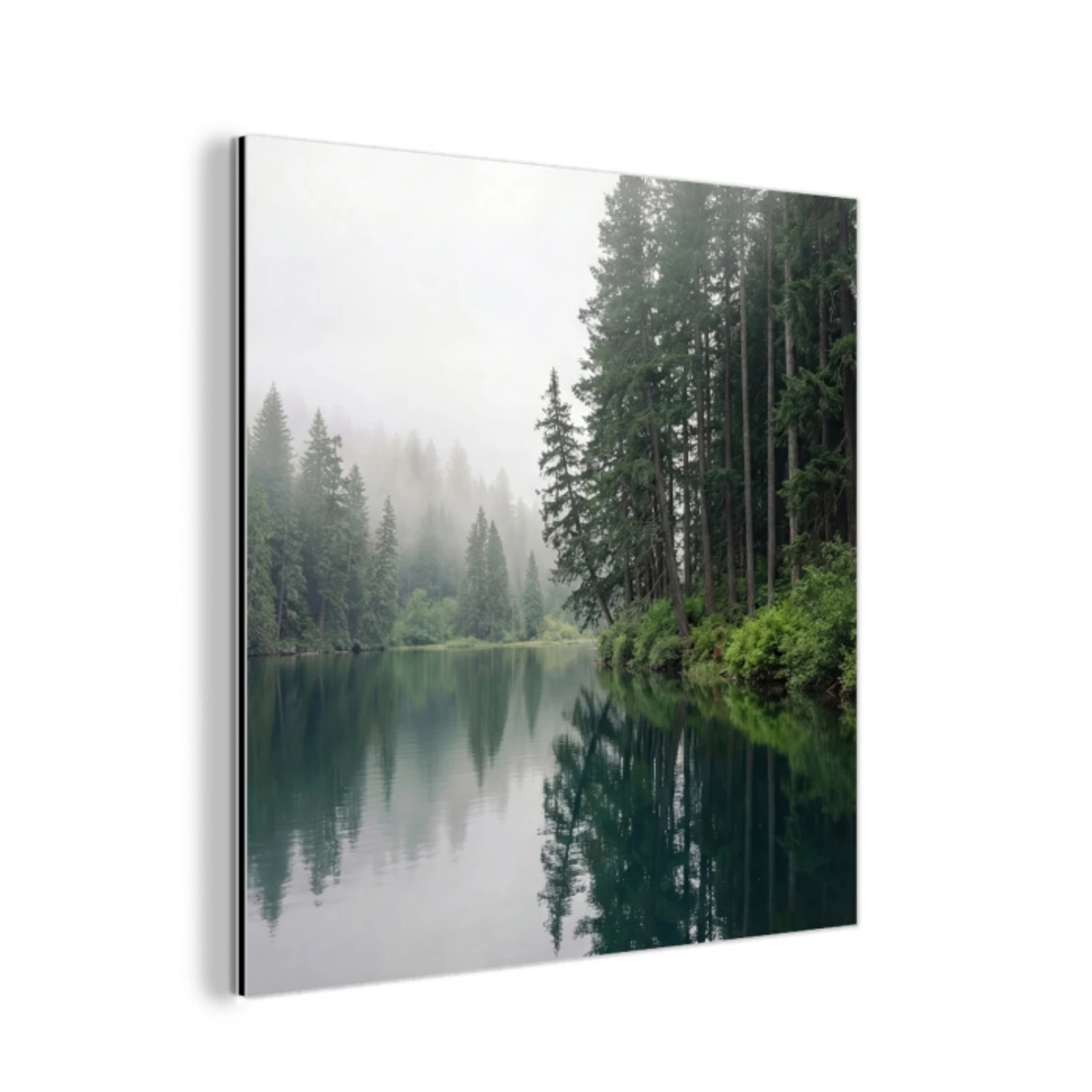 Bergen - Meer - Bos aluminium wit klein -3d