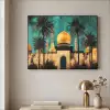 Moskee - Goud - Arabisch - Islamitische Textielframe zwart klein -sfeer2